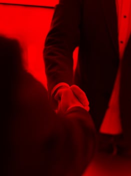 cloasing the deal in modern office interior photo
