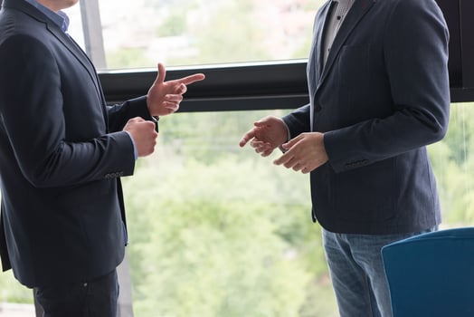 cloasing the deal in modern office interior photo
