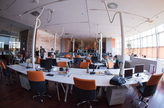 busy coworking office space photo