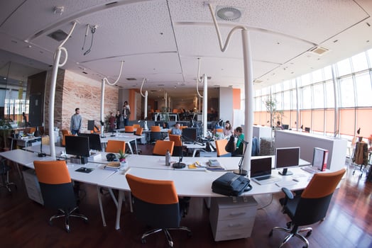 busy coworking office space photo
