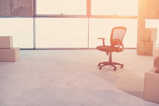 personal belongings in empty new unfinished startup office building photo
