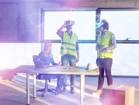 group of business people,architect and engineer on construction site photo