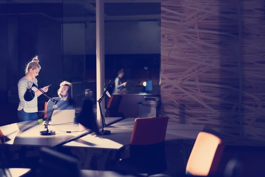 young designers in the night office photo