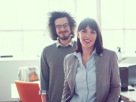 startup business couple in a modern office photo