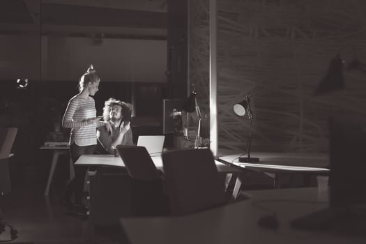 young designers in the night office photo