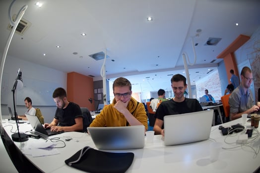 startup business people group at office photo