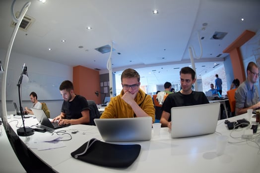 startup business people group at office photo