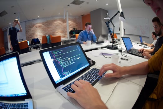 startup business people group at office photo
