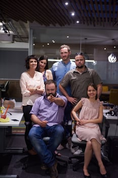 portrait of business team at modern office photo