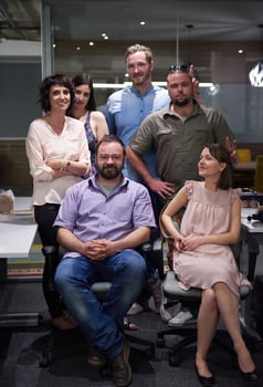 portrait of business team at modern office photo