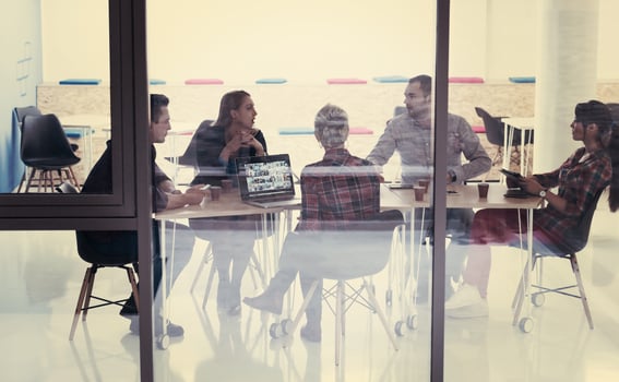 startup business team on meeting at modern office photo