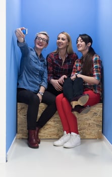 group of business people in creative working  space photo