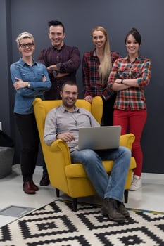 portrait of business people group in modern office interior photo