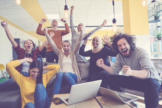 business team celebrating photo