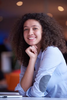 young  business woman at office photo