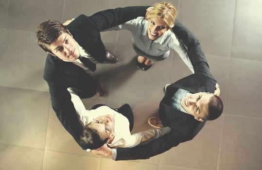 business people group joining hands photo