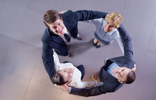 business people group joining hands photo