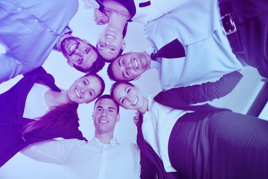 business people group joining hands photo