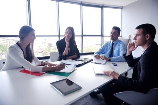 business people group in a meeting at office photo