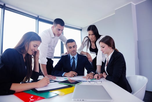 business people group in a meeting at office photo
