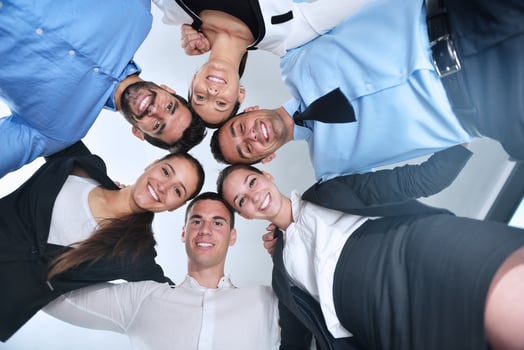 business people group joining hands photo