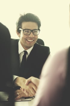 young business man at meeting photo