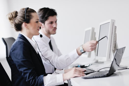 business people group working in customer and helpdesk office photo