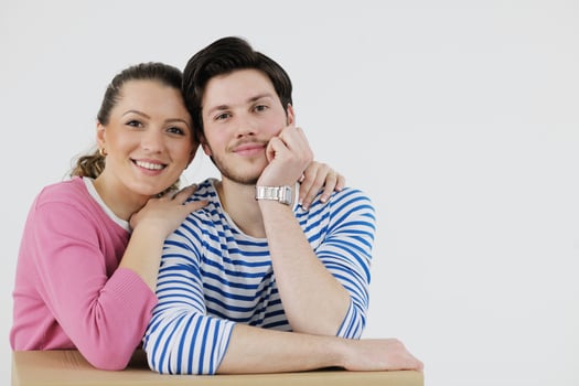Young couple moving in new house photo
