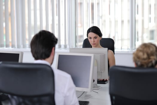 business people group working in customer and help desk office photo