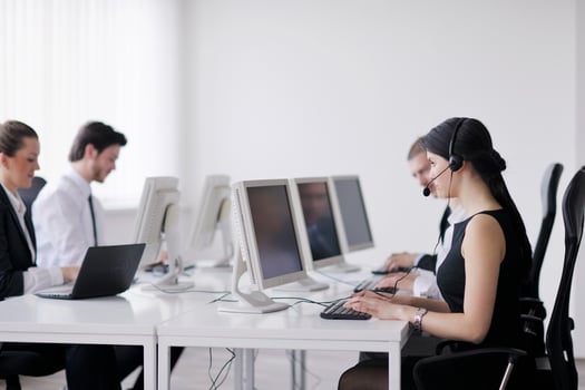 business people group working in customer and help desk office photo