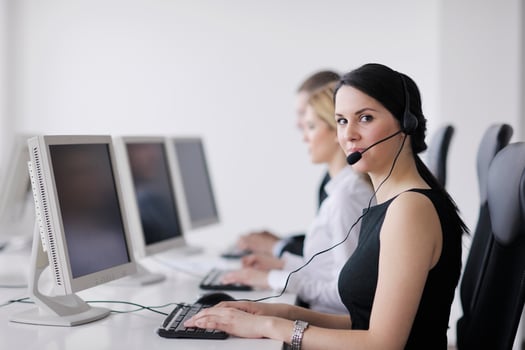 business people group working in customer and help desk office photo