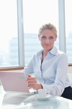 young business woman on meeting photo
