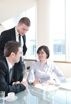 group of business people at meeting photo