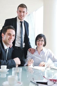 group of business people at meeting photo