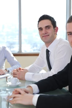 group of business people at meeting photo