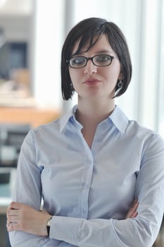 young business woman on meeting photo