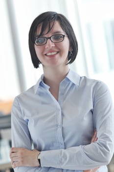 young business woman on meeting photo