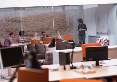 Multiethnic startup business team on meeting photo