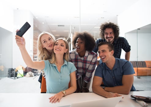 Multiethnic startup business team on meeting photo