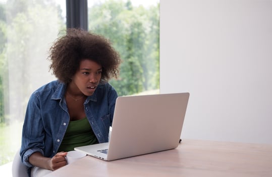 African American woman in the living room photo