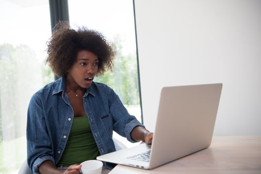 African American woman in the living room photo