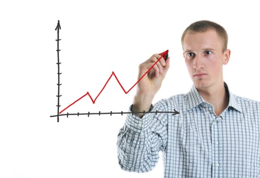 business man draw line chart photo