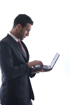 business man work on mini laptop photo