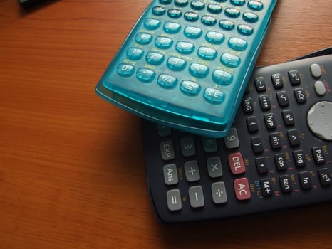 Calculator on table photo