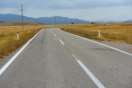 road through the green field photo