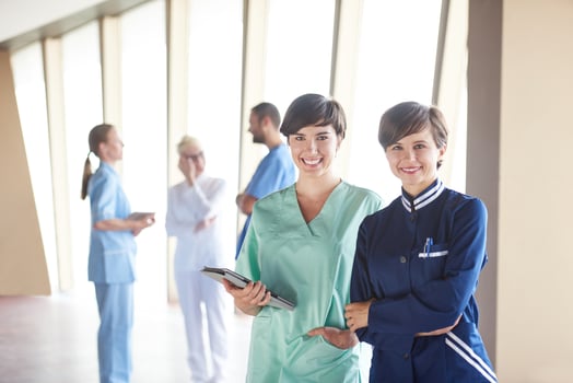 group of medical staff at hospital photo
