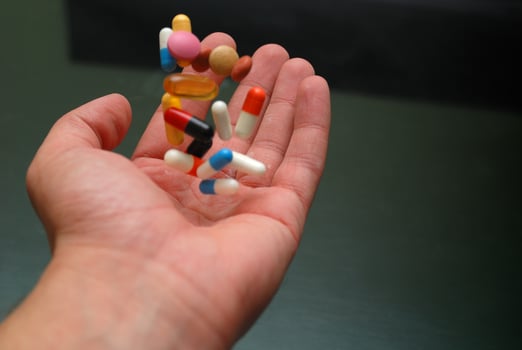 pills in hand photo