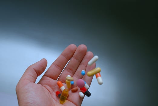 pills in hand photo