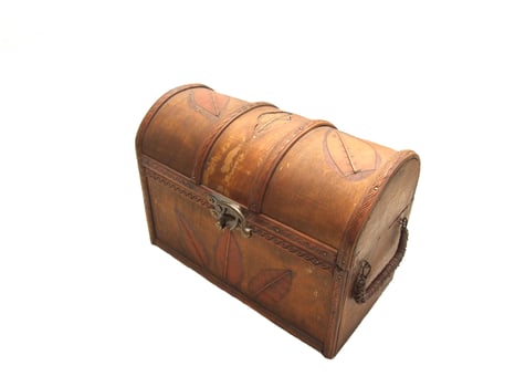 treasure chest on white photo