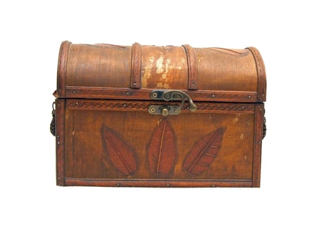 treasure chest on white photo